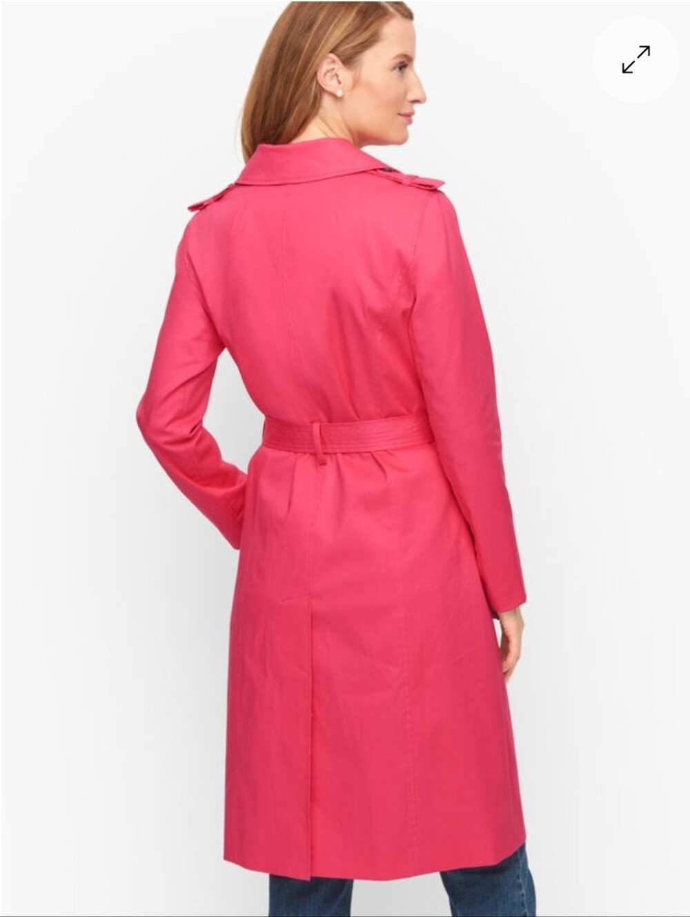 Talbots Women’s Pink Belted Trench Coat - Size XL - Picture 2 of 11